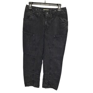 WE THE FREE Womens Black Cargo Pants Cropped Utility Style Size 4 NWOT